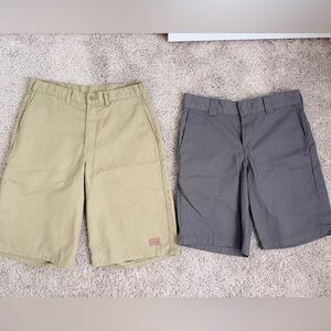 Dickies Men's Flat Front Shorts - Olive & Charcoal
